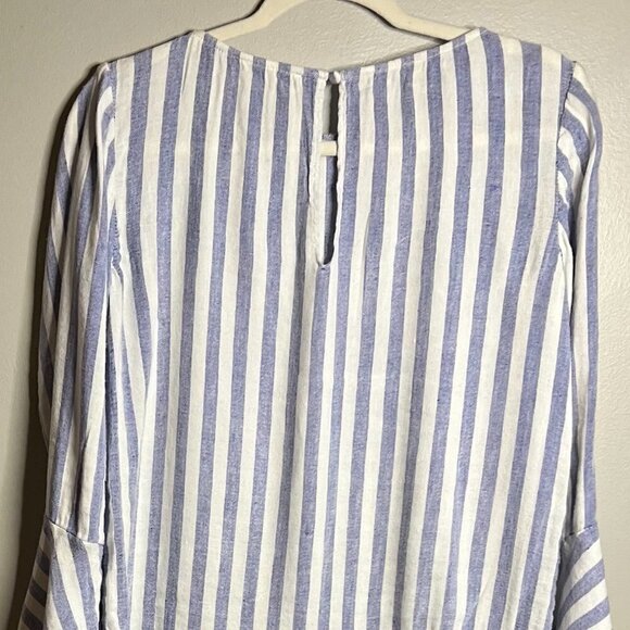 Alice & Olivia Doyle Trumpet Linen Peplum Top Size M - Picture 6 of 6